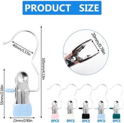 Wasknijpers 40 Stuks - Roestvrij Staal - Draagbare Haken - Antislip - Multifunctioneel - Ruimtebesparend - Hangclips — thumbnail 5