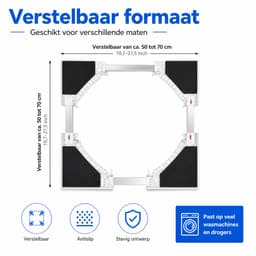 Tussenstuk Wasmachine Droger - Universeel - Stapelkit Wasmachine en Droger - Verstelbaar - Wit — thumbnail 3