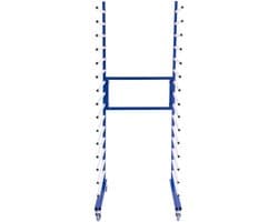 Droogrek Spuitcabine Verfdroogrek Droogwagen - Verstelbaar - 15 drooglagen – Zwenkwielen - Blauw - 300 kg gewichtscapiciteit -> 20 kg per laag