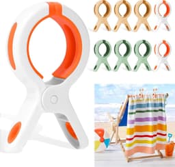 Strandhanddoekclips - 9 stuks - Grote Wasknijper - Quiltclips - Wasknijpers - Grote Knijpers - Handdoekknijpers - Strandlaken Knijpers - Handdoek Klemmen - Strandlakenclip voor strandstoel - Winddicht - Voor badhanddoek, beddengoed en kleding — thumbnail 1