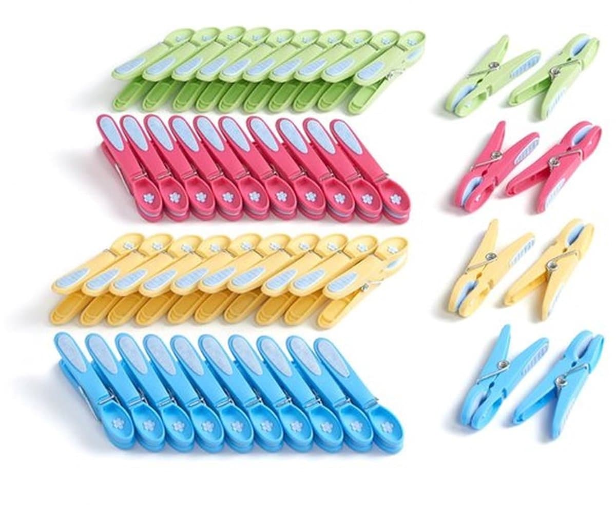 Wasknijpers Bloem - 48 Stuks - Duurzaam - Soft Clips - UVA/UVB-bestendig - Vorst- en Roestbestendig - Robuust Plastic - Wasknijper — afbeelding 1