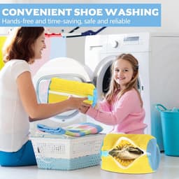 SnelShoppen - 2 Stuks Schoenwaszakken voor Wasmachine, 360 Graden Reiniging, Herbruikbare Waszak met Rits, Duurzaam Microvezel, Ideaal voor Sneakers e — thumbnail 5