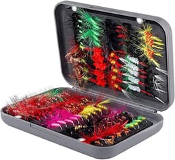 Droge en natte vliegen assortiment met waterdichte doos voor forel — thumbnail 1