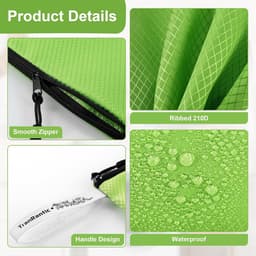 SnelShoppen - 4-Pack Waterdichte Waszakken Voor Vuile Kleding - 3 Maten - Natzakken Voor Zwemmen, Yoga, Workout - Vouwbare Waszakken Voor Reis, Gezins — thumbnail 5