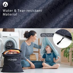 2 Pack Waszakken voor Vuil Wasgoed, Reiswaszakken van Wasbaar Nylon voor Zwemkleding en Sportoutfits — thumbnail 4