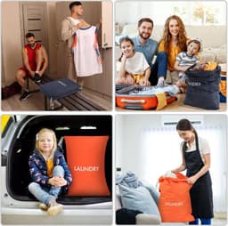 2 Pack Waszakken voor Vuilnis, Reiswaszak voor Kleding, Wasbare Nylon Zak voor Zwemkleding en Sportkleding — thumbnail 3