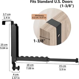Omgoods - Vouwbare Kledingdroger voor Deur met Uittrekbare Stang — thumbnail 3