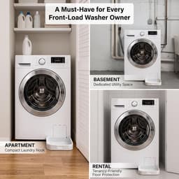 Afvoerbak voor wasmachine - 4 stuks - Wasmachine lekbak - 3D-geprinte waterdichte bak - Lekbak wasmachine - Wateropvang - Afvoer - 18cm — thumbnail 3