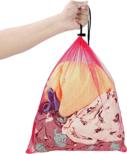 - Nylon Waszakken - Waszak - Trekkoord - Veelkleurig - 10 Stuks - 35,5 x 40 cm - Opslag - Reizen - Wassen - Strand - Speelgoed - Golf - Zwemmen. — thumbnail 2