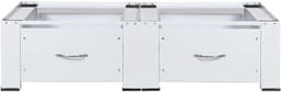 Onderstel Wasmachine Droger - Verhoging Sokkel - Huishoudelijk Organiseren - Met Schuifladen - 124 x 615 cm - Wit — thumbnail 5
