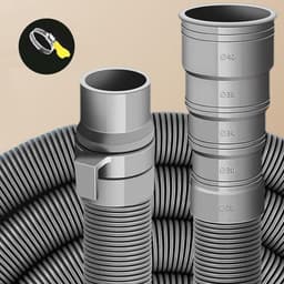 Afvoerslang verleng - Afvoerslang - wasmachineslang - met slangklemmen en afvoerslang verbindingsstuk - Knipbaar - voor wasmachine en vaatwasser - Ø28–42mm - 1 meter — thumbnail 2