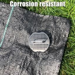 Haringen voor haringen, stabiel, grondanker, 50 grondankers + 50 bufferschijven, herbruikbaar, U-vormige haringen, anti-roest grondanker, tuinpalkken, voor onkruidbarrière, 15 x 4 cm, Ø 2,5 mm — thumbnail 3