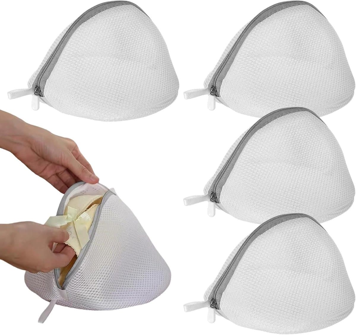SnelShoppen - Set van 4 BH Wasnetten - Herbruikbare Waszakken voor BH's, Ondergoed en Delicate Kleding - Stevig en Duurzaam - Ideaal voor de Wasmachin — afbeelding 1