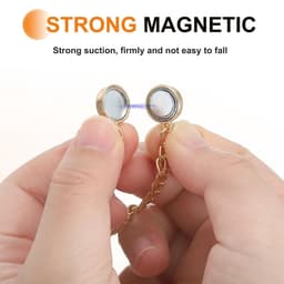 6 stuks magnetische kledingclips, ronde kledingklemmen met ketting, kledingclips, multifunctionele hijab-magneten voor dunne kleding, sjaals, broekspijpen, broche — thumbnail 4