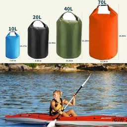 tas, 10L/20L/40L/70L/90L waterdichte zak, ultralichte droogzak, waterdichte watersporttassen voor kajakken, strand, zwemmen, kamperen, wandelen, oranje, 20L — thumbnail 5