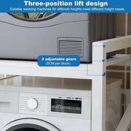Wasmachine Standaard – Wasmachine Verhoger – Wasmachine Sokkel – Wasmachine Onderstel – Wasmachine Opbouwmeubel – Verstelbare Hoogte – Stevig Metaal Met Opbergrekken — thumbnail 4