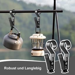 VHV - Camping klemhaken - 10 stevige wasknijpers met haak voor handdoeken, kleding en tentlampen — thumbnail 3