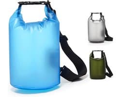 Dry Bag 5L Waterdichte Tas, Waterdichte Opbergtas, Waterdichte Dry Bag met Rolsluiting en Schouderriem voor Strand, Zwemmen, Boot, Kajak, Vissen, Raften, Kamperen, A2-Blauw
