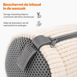 Schoenwaszak - 2 Stuks - voor Wasmachine - 360° Diepe Reiniging - Ecru — thumbnail 2