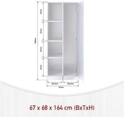 Interlink Lifestyle Studio Flow Wasruimtecombinatie Bundel 15 - Wit - 201 x 68 x 208 cm - Complete wasruimte met opbergkasten — thumbnail 5