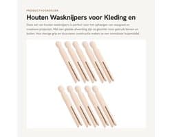 Wasknijpers Houten - 10x Kledingklemmen - Handgemaakt - Glad Oppervlak - Ideaal voor Knutselprojecten - Duurzaam en Praktisch - Kledingklem