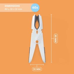 Wasknijpers Soft Grip - 60 Stuks - Extra Lang en Stabiel - Antislip - Kunststof - 85% Gerecycled Materiaal - Duurzaam - Wasknijper — thumbnail 5