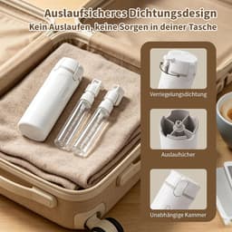 4-in-1 reisdispenserfles, navulbare, lekvrije reisflessen voor shampoo en lotion, ruimtebesparende set met drukpomp voor handbagage en toilettas — thumbnail 5