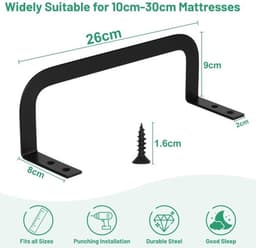 Matrashouder Antislip - Matrasbeugel - Matrasstabilisatoren - Matrasstoppers - Geschikt voor matrassen 10-30 cm - Robuust met afgeronde hoeken — thumbnail 5