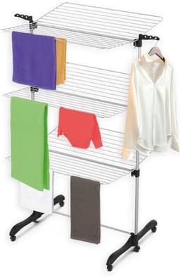 Droogtoren - Wasrek Vliering - Kleding Drogen - 36 Meter Drooglengte - 77x73x140 cm - Wit — thumbnail 1