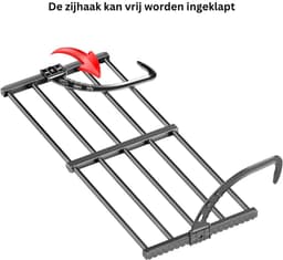 ZRNS® Droogrek Deur - Hangend Wasrek - Handdoekrek Badkamer - Ook voor Balkon of Radiator - Uittrekbaar 38-55 cm — thumbnail 5