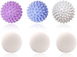 3 ballen voor droger en 3 ballen voor wasdroger, wasballen, drogerballen, drogerbal, herbruikbaar, natuurlijk, antistatisch, snel — thumbnail 2