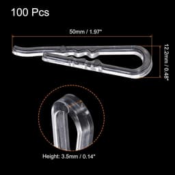 100 stuks 4 cm U-vormige krokodillenclip, hemdclip met tanden, wasknijpers voor sokken, broeken, stropdassen, overhemden, kledingstukken, transparant — thumbnail 5