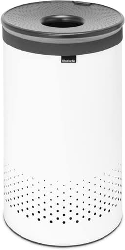 Wasbox, Kurken Deksel, Quick-Drop Opening, Uitneembare Waszak Klittenband, Machinewasbaar, Kunststof Onderkant, Ventilatiegaten, Corrosiebestendige Materialen, White, 60L — thumbnail 2