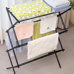 Liverna® Wasrek Inklapbaar - Droogrek Staand - Droogtoren voor Binnen - 8,4m Drooglengte - Compact Opvouwbaar - Zwart — thumbnail 3