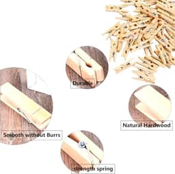 Houten Knutselspeldjes - Kleine knijpers - Foto's ophangen - Natuurlijk materiaal - 12 stuks - Houtkleur — thumbnail 2