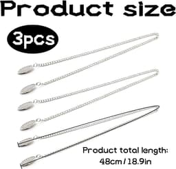 Dailygoods- Servettenklemmen 3 Stuks - Roestvrij Staal - Metalen Servetketting - Kleding Bescherming - Stevige Klemmen - Duurzaam Materiaal - Slabbetje — thumbnail 5