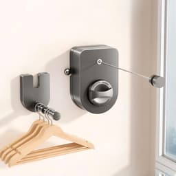 Uittrekbare Waslijn - Wandmontage Lijn - Ruimte Besparen - Anti-doorhang Ontwerp - 42 Meter - Grijs — thumbnail 1