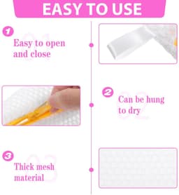 Dailygoods - 10 mini-wasnetten, waszakken met antiaanbaklaag voor wasmiddelcapsules, duurzame opbergzakken van polyester voor geurparels, wasorganizer voor reizen, ter bescherming van gevoelige stoffen — thumbnail 3