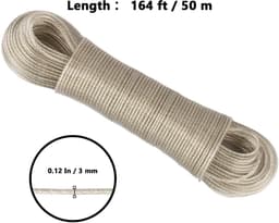 Dailygoods- Waslijn 50 m - Waslijn met stalen kern 3 mm - Weerbestendig - Extra sterke waslijn - Ideaal voor tuin/camping - Duurzaam en flexibel - Waskoord — thumbnail 3