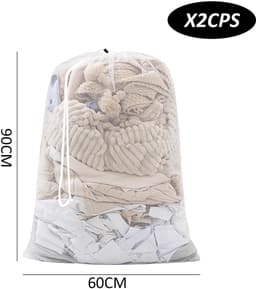 Dailygoods- Waszakken Ademend Mesh - Waszakken voor Wasgoed - Waszakken Groot - Wastas Lichtgewicht - 2 Stuks - 60 x 90 cm - Wasnet — thumbnail 5