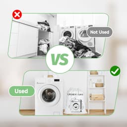 Dailygoods- Waszak 60 x 80 cm - Waszakken 2 stuks - Opbergzakken - Organiseren - Katoen en vlas - Duurzaam en wasmachinebestendig - Wasmand — thumbnail 3