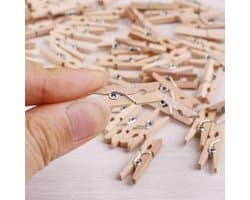 Houten Kleding Klemmen - Mini Knijpers - Ambachten Versieren - Natuurlijke Houtkleur - 1000 Stuks - Natuurlijk