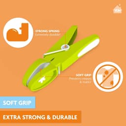 Dailygoods- Wasknijpers Antislip Soft Grip - 60 Stuks - Extra Lang - Kunststof - Kleurrijk - Duurzaam en Stabiel - Wasknijper — thumbnail 3