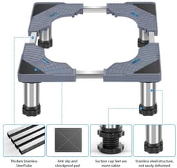 Dailygoods - Wasmachine-sokkel onderstel met 4 poten - Verstelbare sokkel voor wasmachine en droger — thumbnail 2