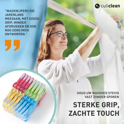 Dailygoods- Wasknijpers 48 Stuks - Duurzaam - Houten Wasknijpers - Kunststof Wasknijpers - Kleine Wasknijpers - Robuust Plastic - Wasclips — thumbnail 4