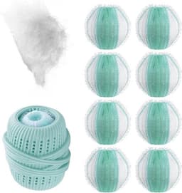 Dierenhaarverwijderset voor wasmachine, 8 stuks pluisballen en 1 wasbal, hondenharen verwijderen, herbruikbaar, duurzaam - Praktisch set voor schone was — thumbnail 1