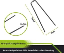 Grondankers 50 stuks - Niet-galvaniseerd staal - Voor het bevestigen van onkruiddoek - Veilig en snel te bevestigen - SnelShoppen — thumbnail 4