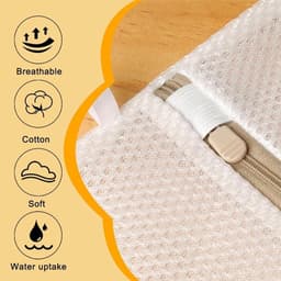 Waszakken voor delicate kleding en beha's - Set van 2 - Voor wasmachine - Netzak met sluiting - Sokken, schoenen, beddengoed - 18 x 20 cm — thumbnail 3