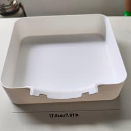 2-stuks Afvoerbak voor de wasmachine - Lekbak voor de wasmachine - Overloopbeveiliging voor de vloer - Kunststof - 18x17,8x4,5 cm - Voor gebruik in wasruimtes en kelders om overlopen van waswater te voorkomen - Wit — thumbnail 2