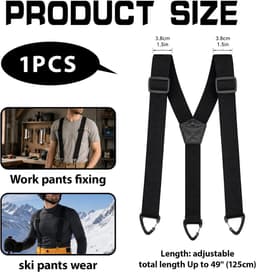 Suspenders extra sterk 3.8 cm - verstelbaar en duurzaam - voor optimale ondersteuning - SnelShoppen — thumbnail 3